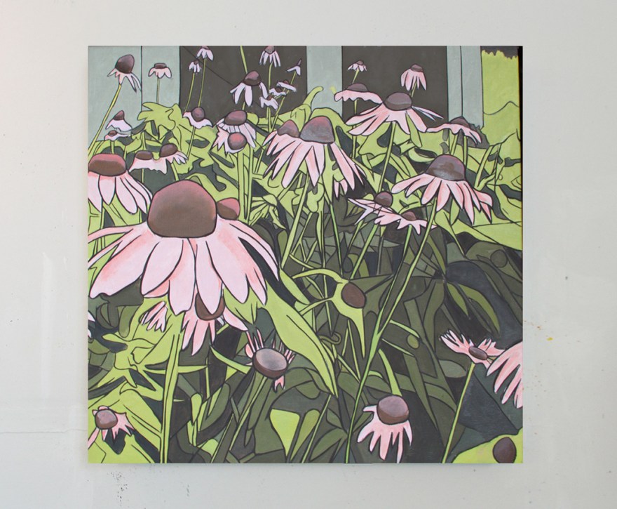 Slagle_Purple-Cone-Flowers_oil-on-canvas_26x26_2017